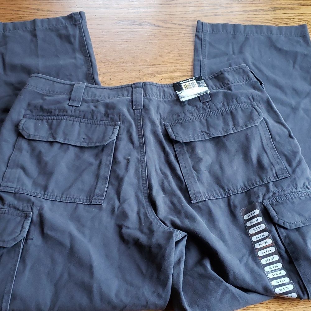 George & Martha Men’s Cargo Pants 34x34 Blue Gray Gorpcore Workwear‎ NWT
